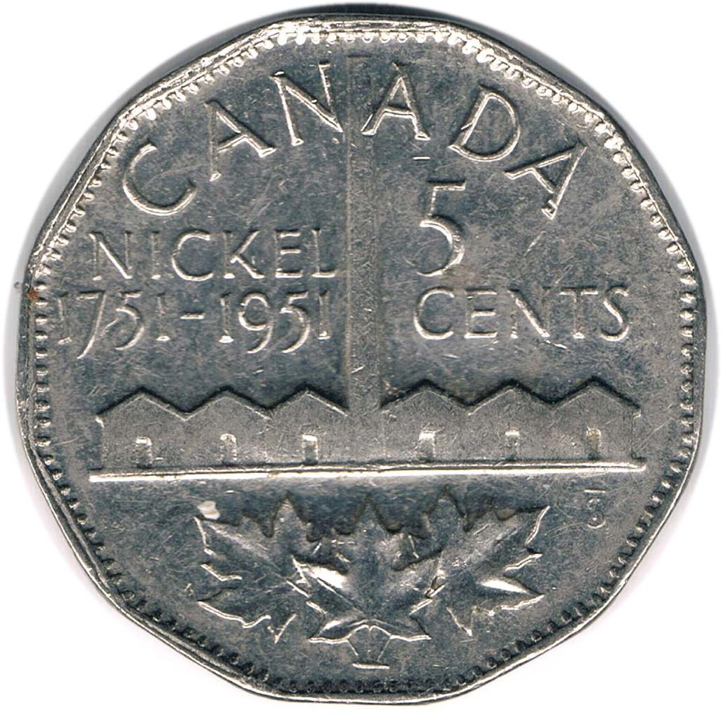 سکه یادبودی 5 سنتی کانادا جرج ششم 1951 (نایاب)