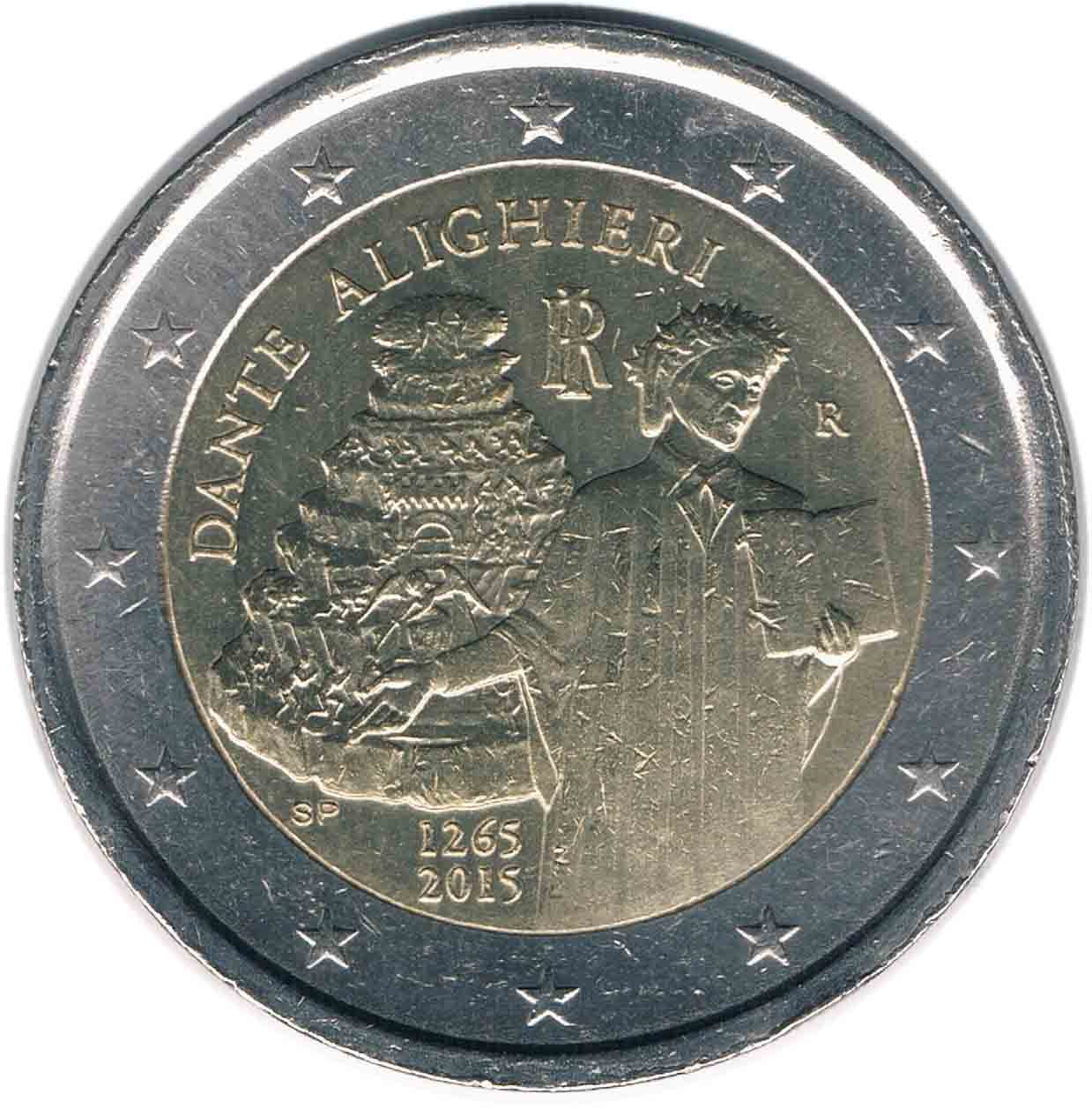 سکه یادبودی 2 یورو ایتالیا 2014 (نایاب) دانته