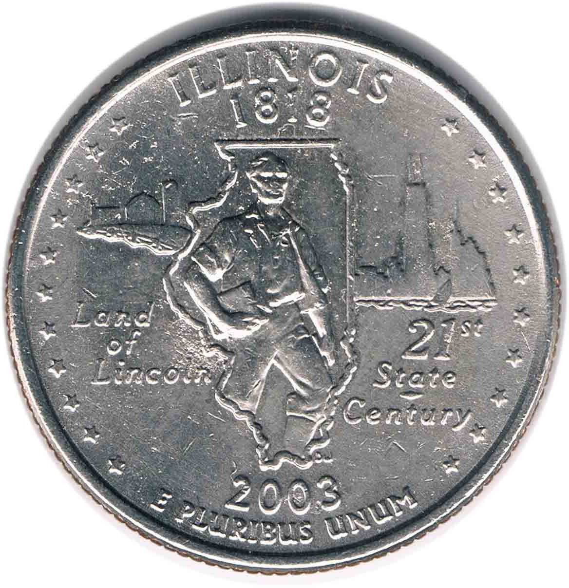 سکه یادبودی کوارتر امریکا 2003 (Illinois) P