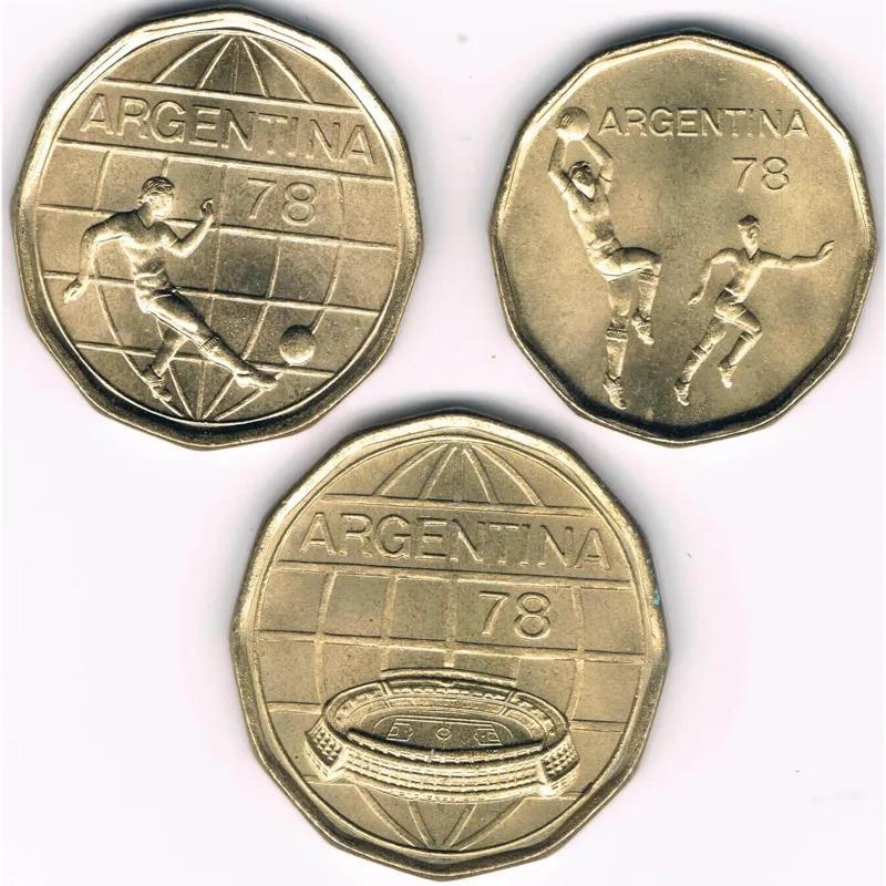 3 سکه یادبودی 20و50و100 پزو آرژانتین 1977 (نایاب)