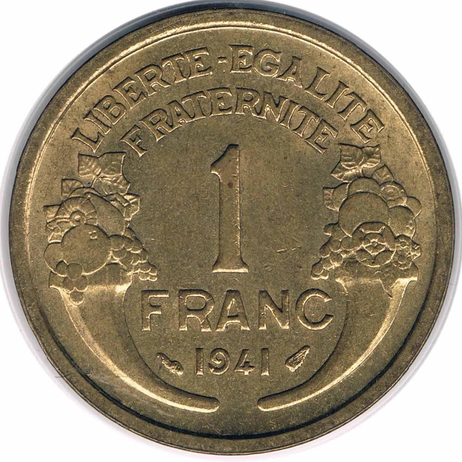 سکه 1 فرانک فرانسه 1941 (نایاب)