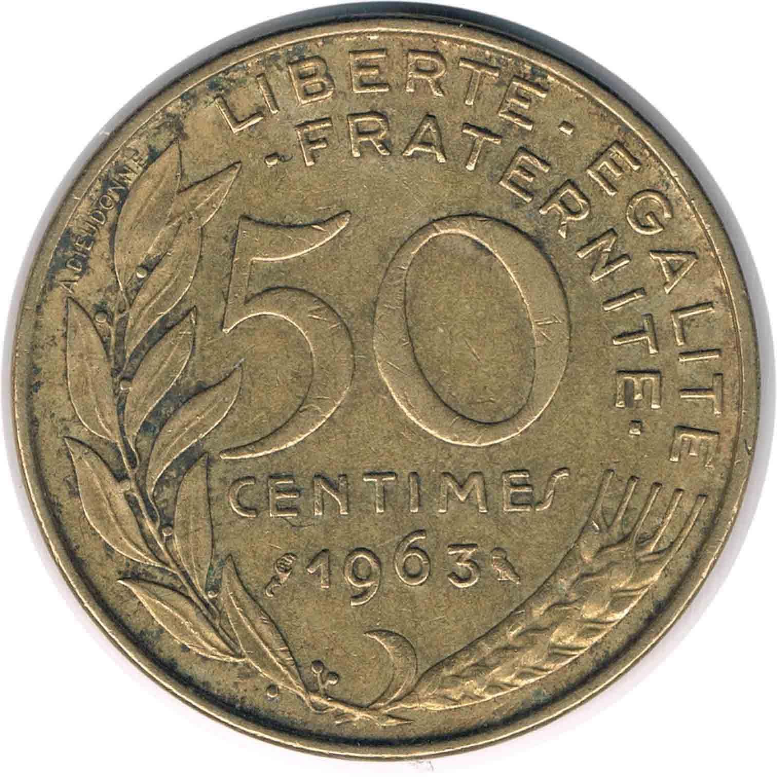 سکه 50 سنت فرانسه 1963 (نایاب)