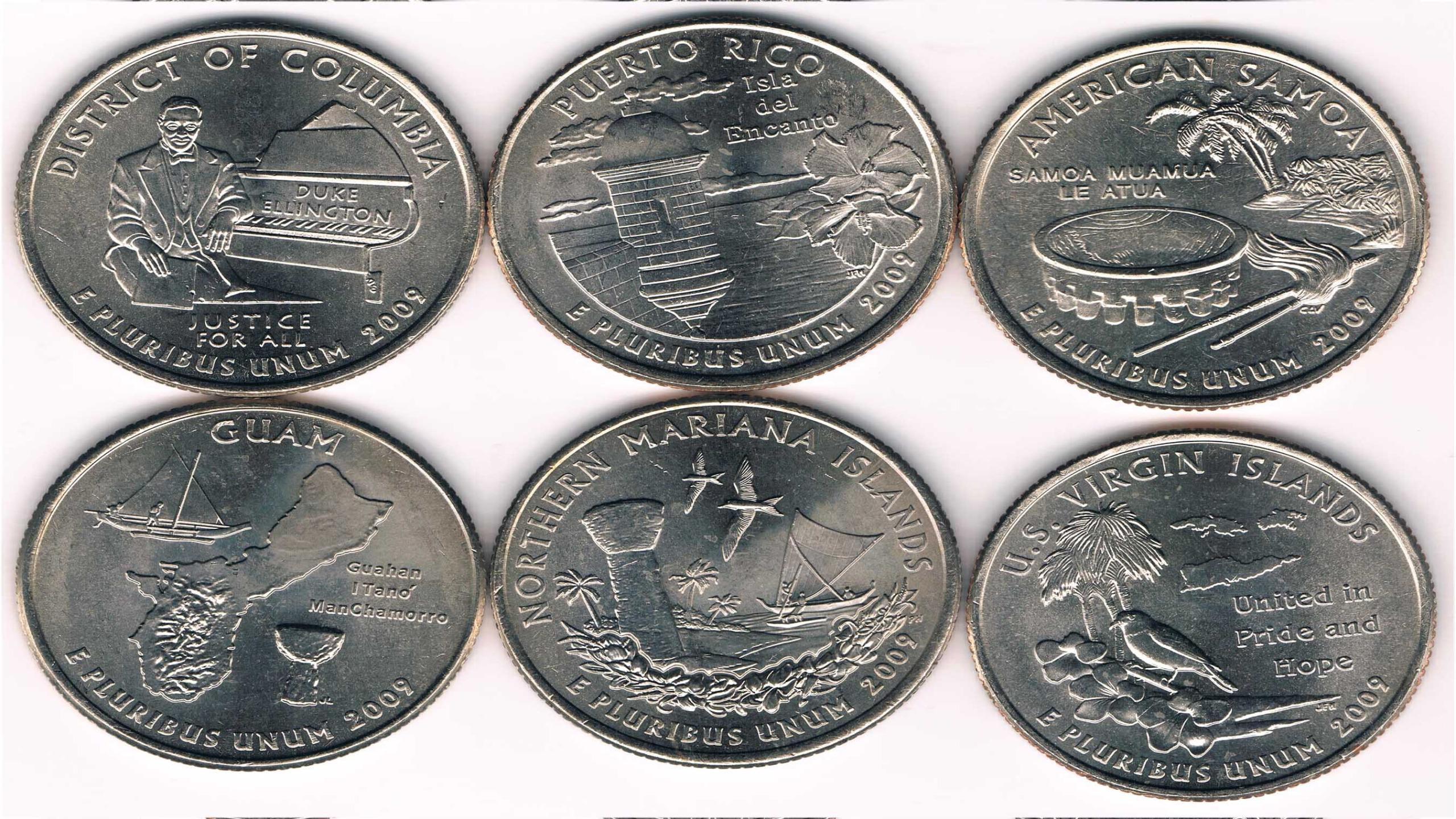 سکه های کوارتر امریکا 2009 (نواحی و مستعمرات)