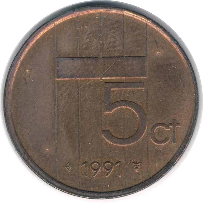 سکه 5 سنت هلند 1991