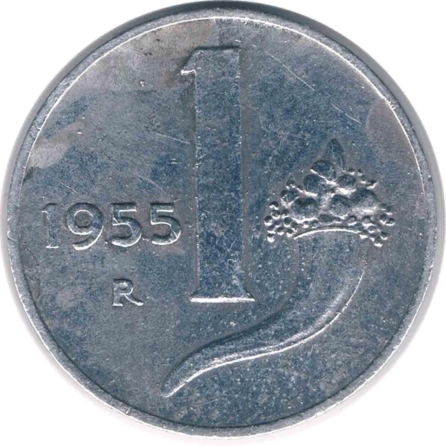 سکه 1 لیر ایتالیا 1955 سایز کوچک (نایاب)