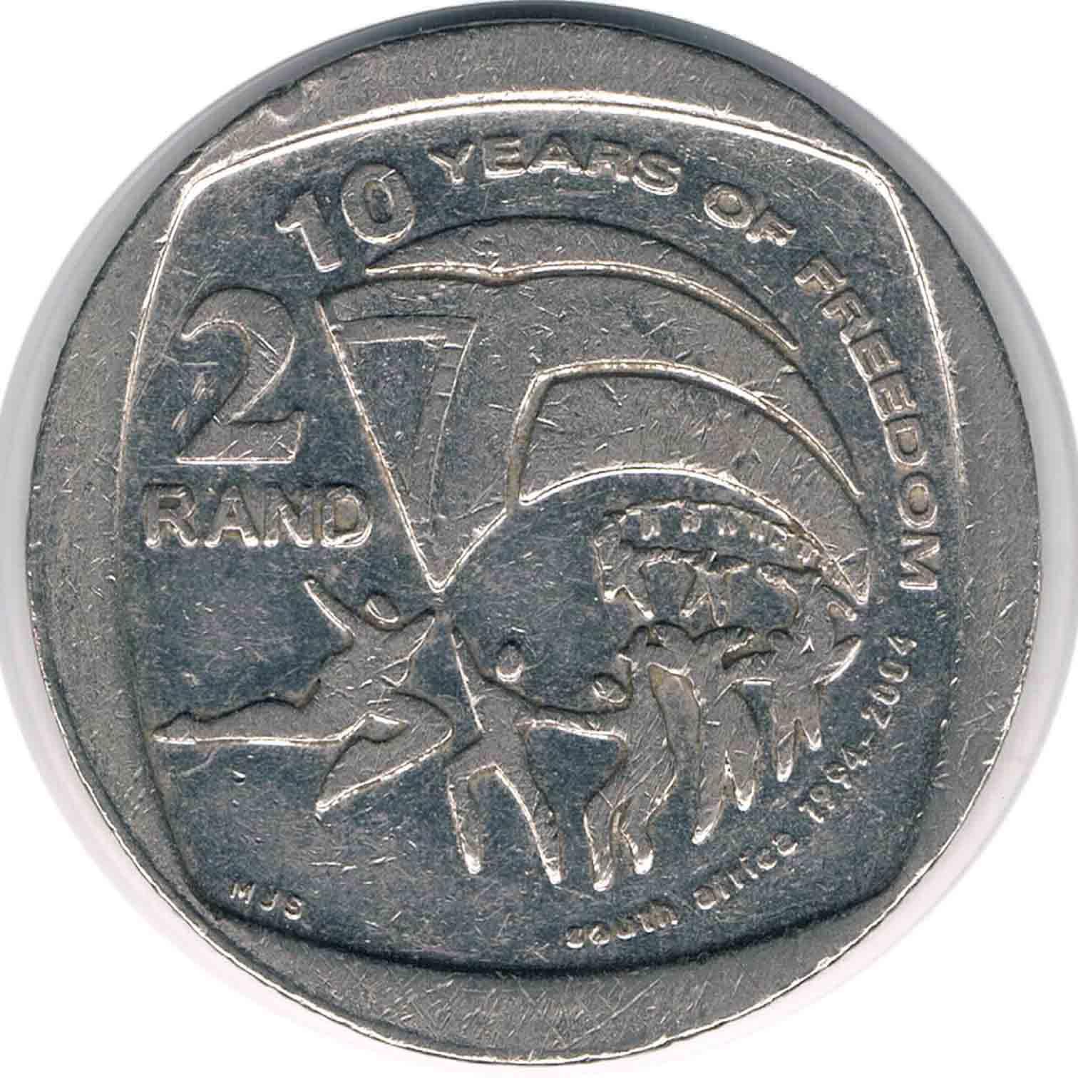 سکه یادبودی 2 راند افریقای جنوبی 2004 (کمیاب)
