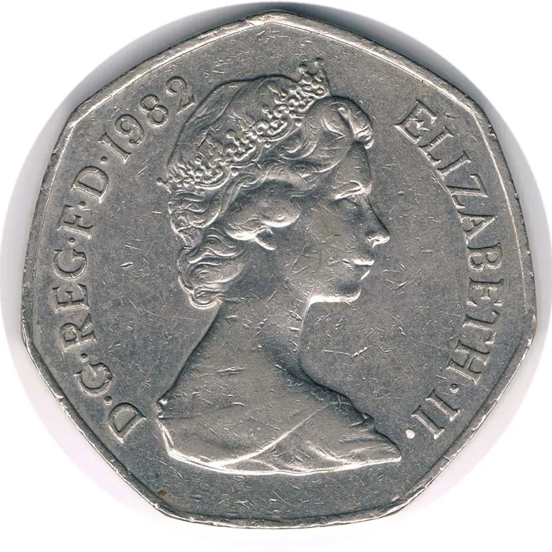 سکه نیم پوند بریتانیا 1982 (کمیاب)