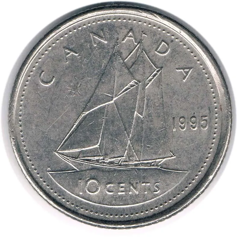 سکه 10 سنت کانادا 1995 الیزابت دوم