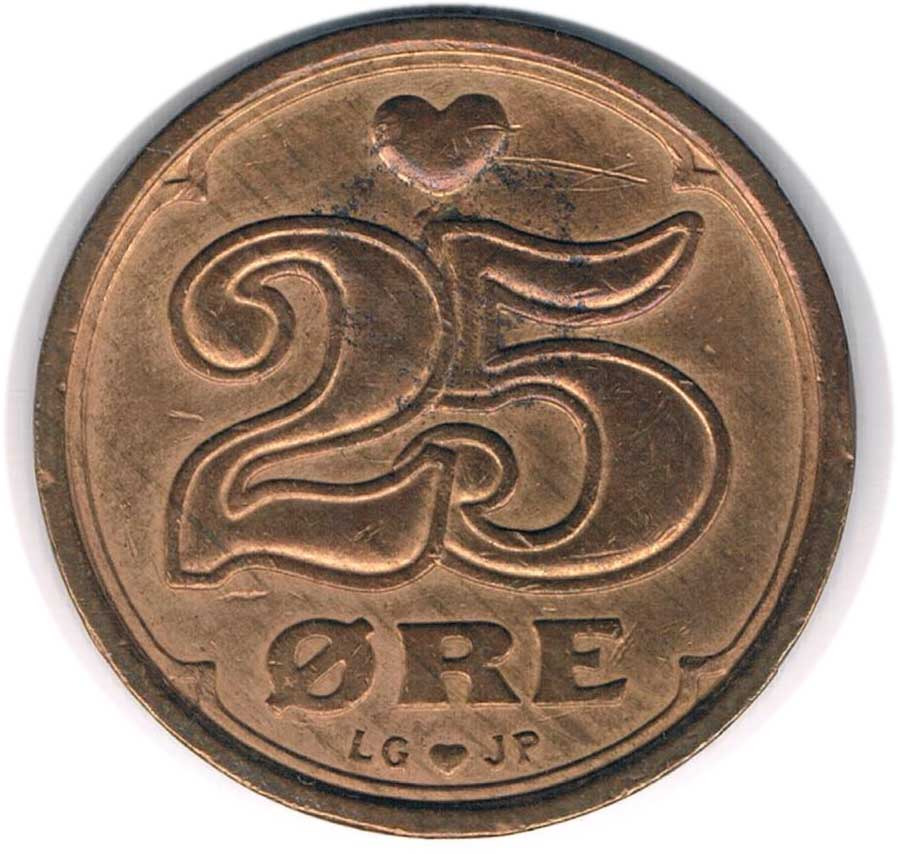سکه 25 اور دانمارک 1991