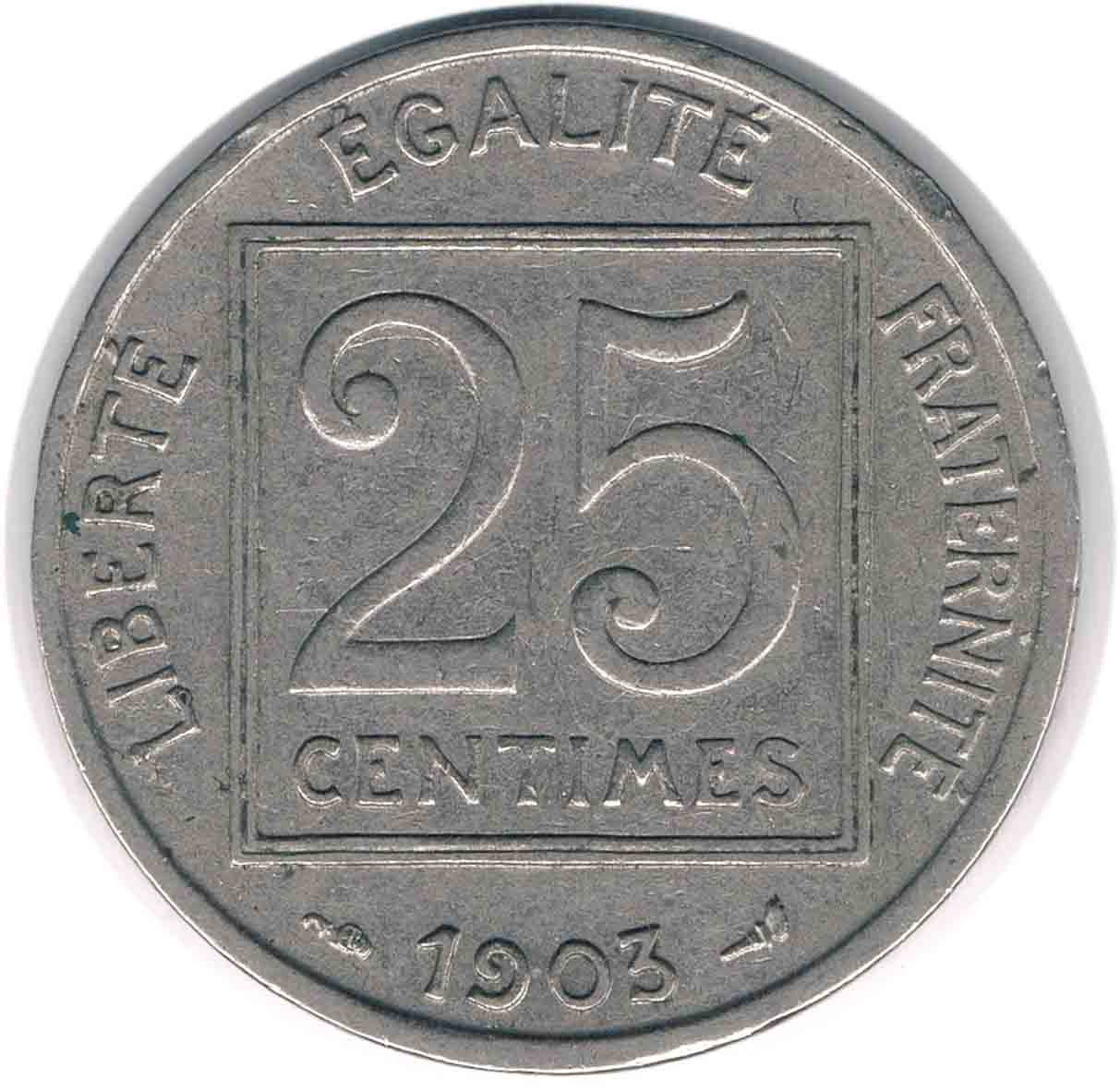 سکه 25 سنت فرانسه 1903 (نایاب)