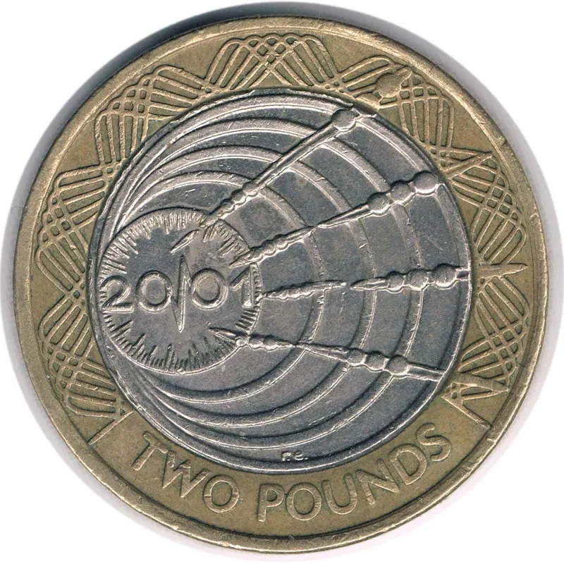 سکه یادبودی 2 پوند بریتانیا 2001 (نایاب)
