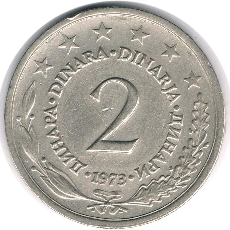 سکه 2 دینار یوگسلاوی 1973