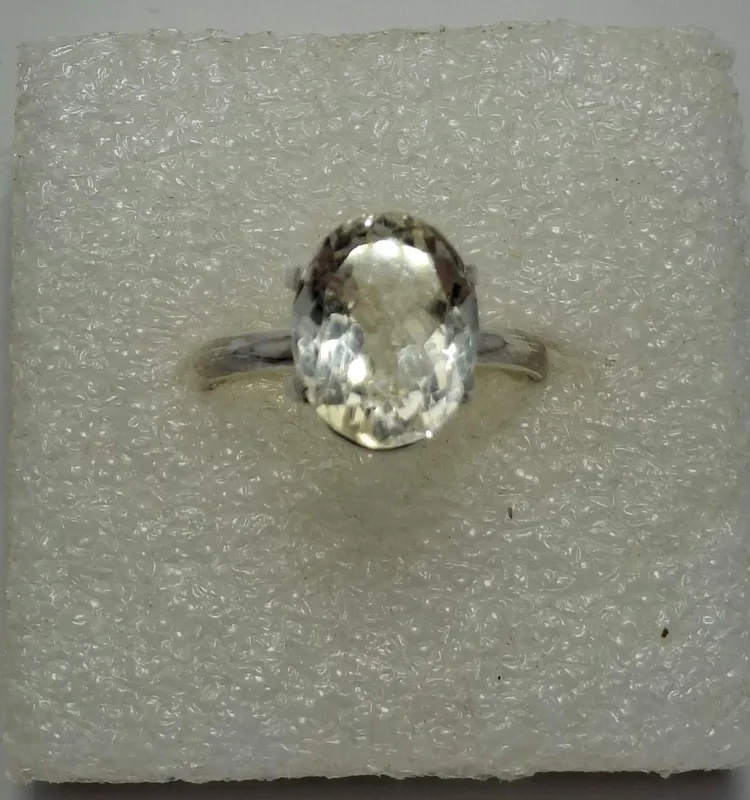 انگشتر نقره 925 دستساز با نگین سیترین معدنی حراج