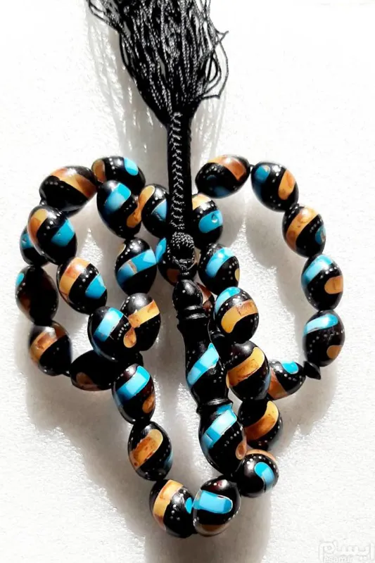 تسبیح کشکول مرصع کاری نقره کوب توضیح رابخونید