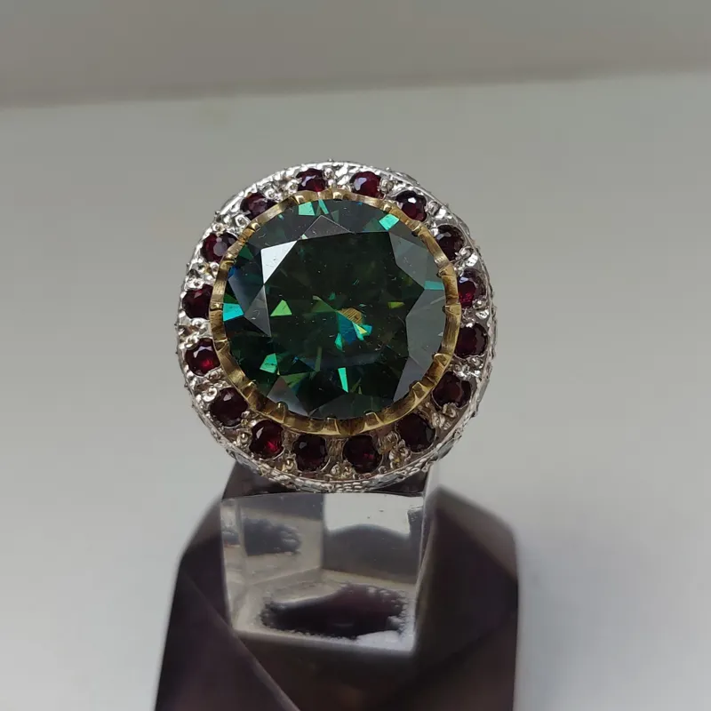 انگشتر موزانایت 20 قیراطی طلعلوع عالی بی نظیر