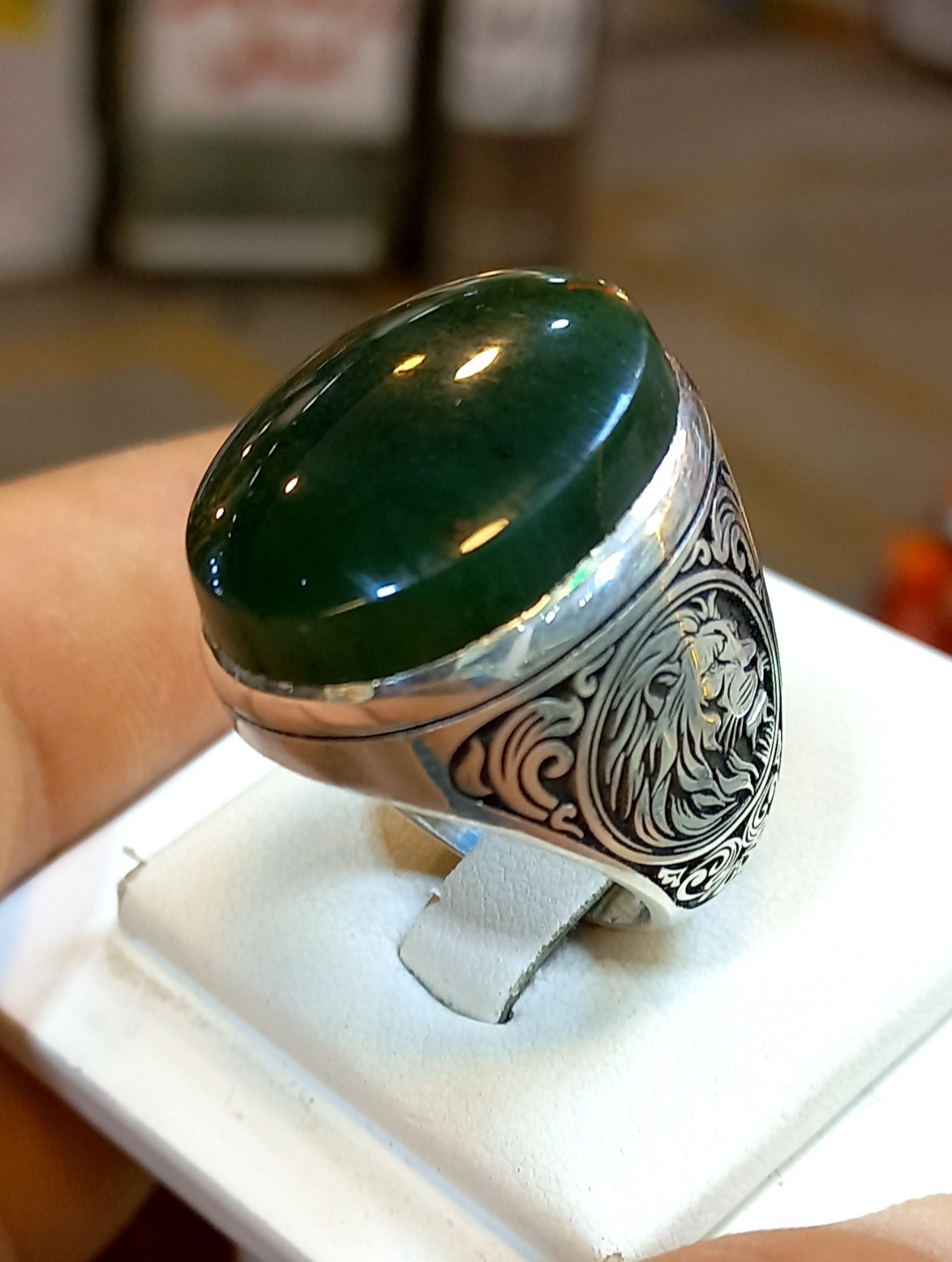 انگشتر یشم افغان ناب درجه یک آبدار