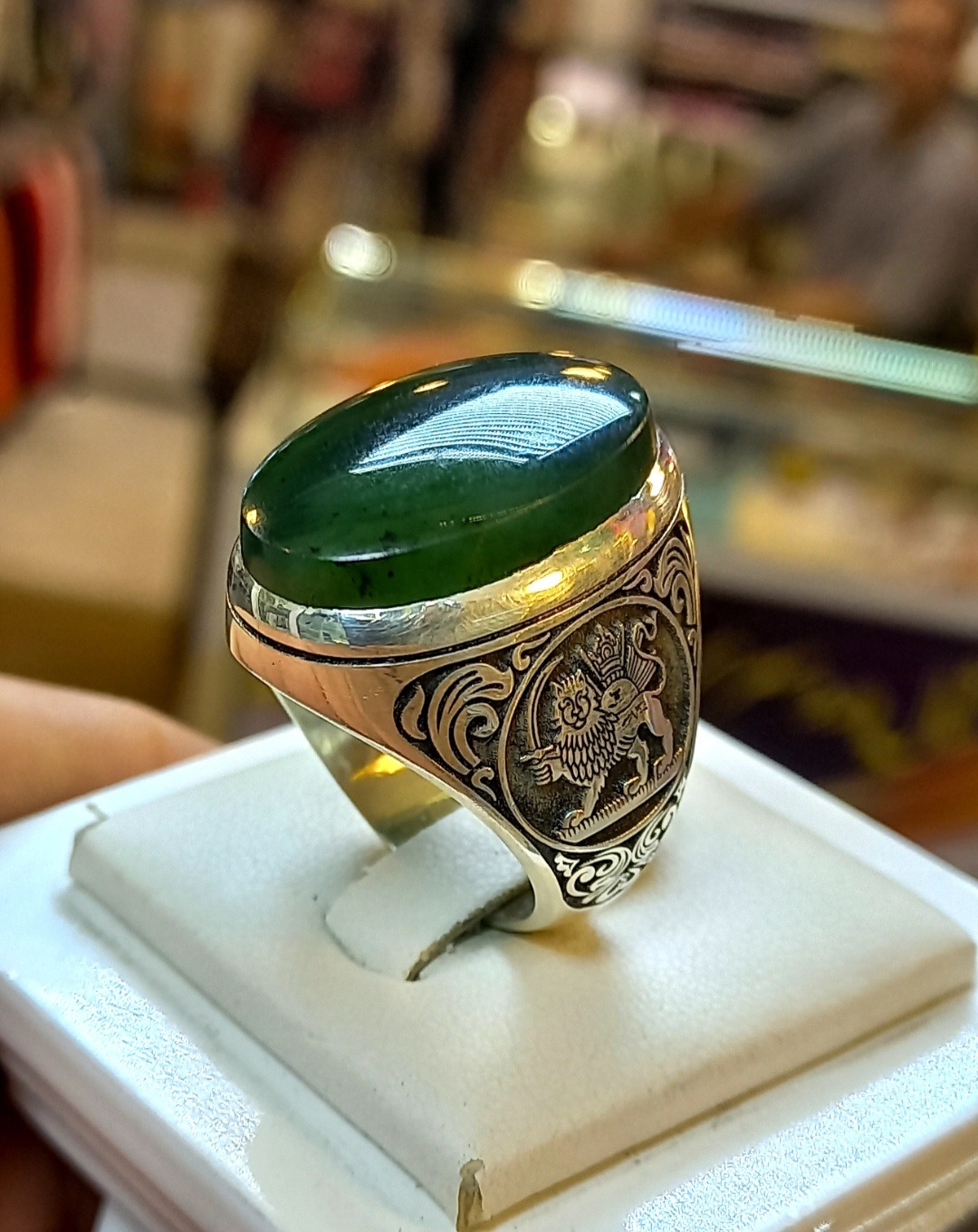 انگشتر یشم افغان آبدار درجه یک بی نظیر