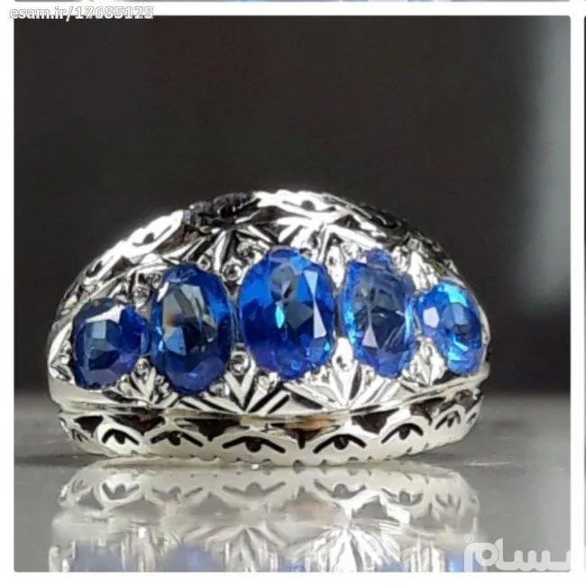 انگشتر جواهری 5 نگین بلوتوپاز سویسی