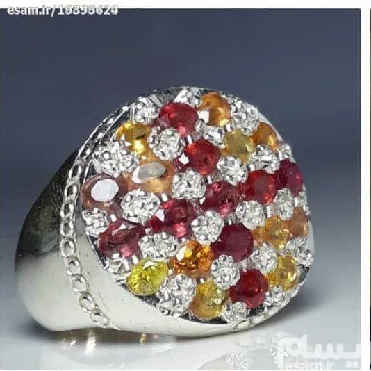 انگشتری 21جواهری سلطنتی زیبا معدنی با سختی 8