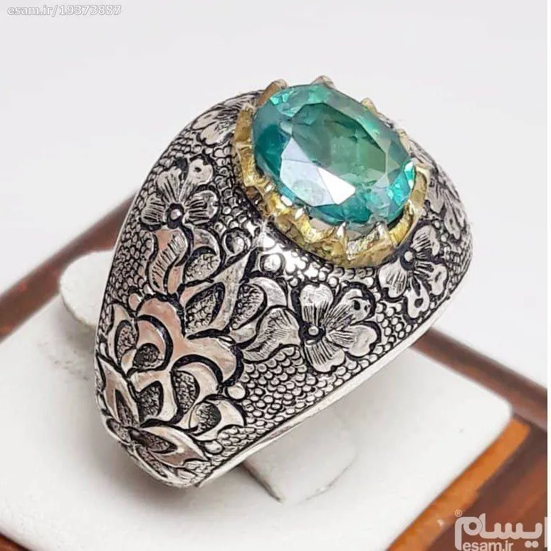 انگشتر تمام قلم توپاز سبز سوئیس5قیراطی (سختی7)