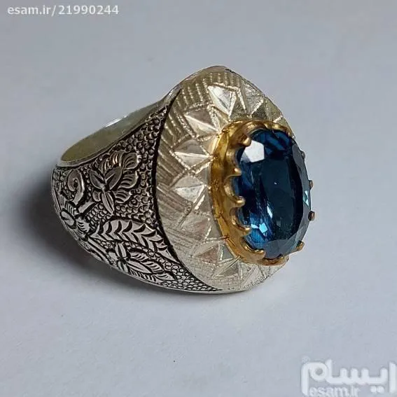 انگشترشاهکار وسنگین توپاز لندن اصل معدنی