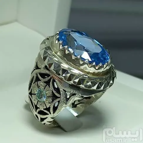 انگشتر توپاز بلو سوئیسی سختی 7