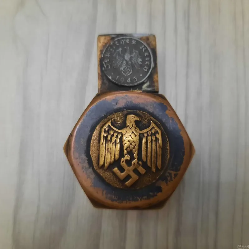 فندک برنجی آنتیک وقدیمی آلمان نازی سالم دستساز