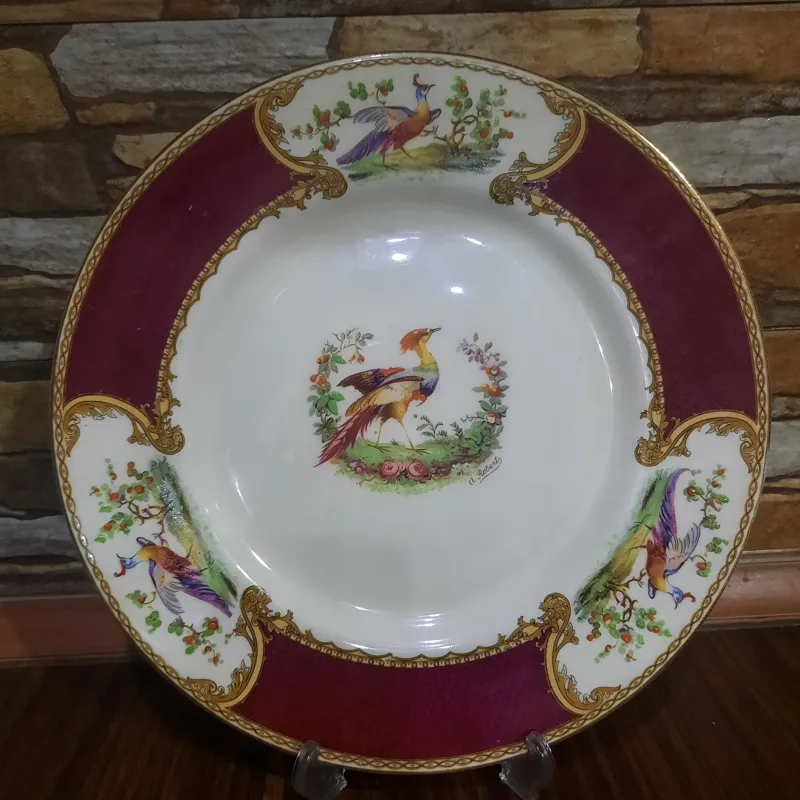 بشقاب دیوارکوب 100 ساله امضادار انگلیسی