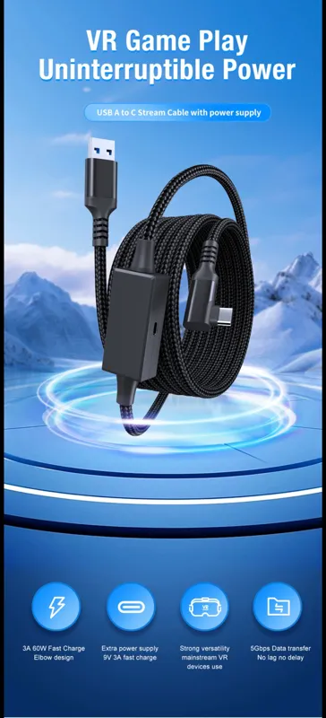 کابل 5  واقعیت مجازی Meta quest 1 2 3 oculus vr