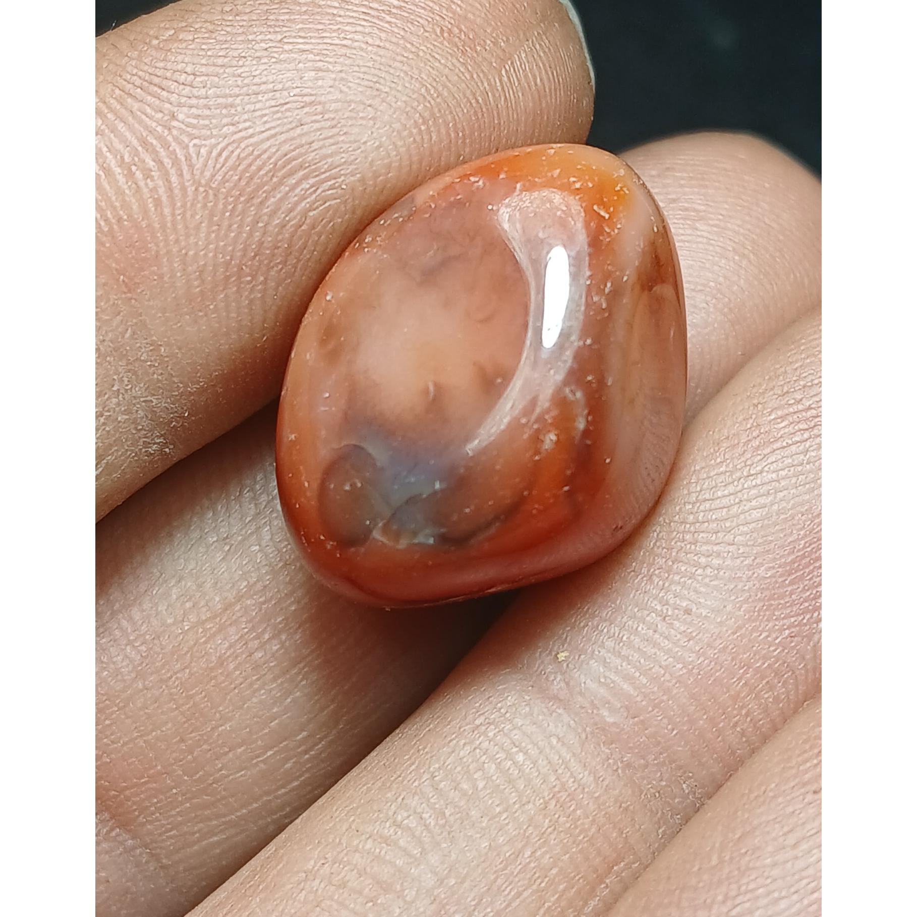 عقیق کارنلین تامبل شدکد6_ ابعاد2سانت