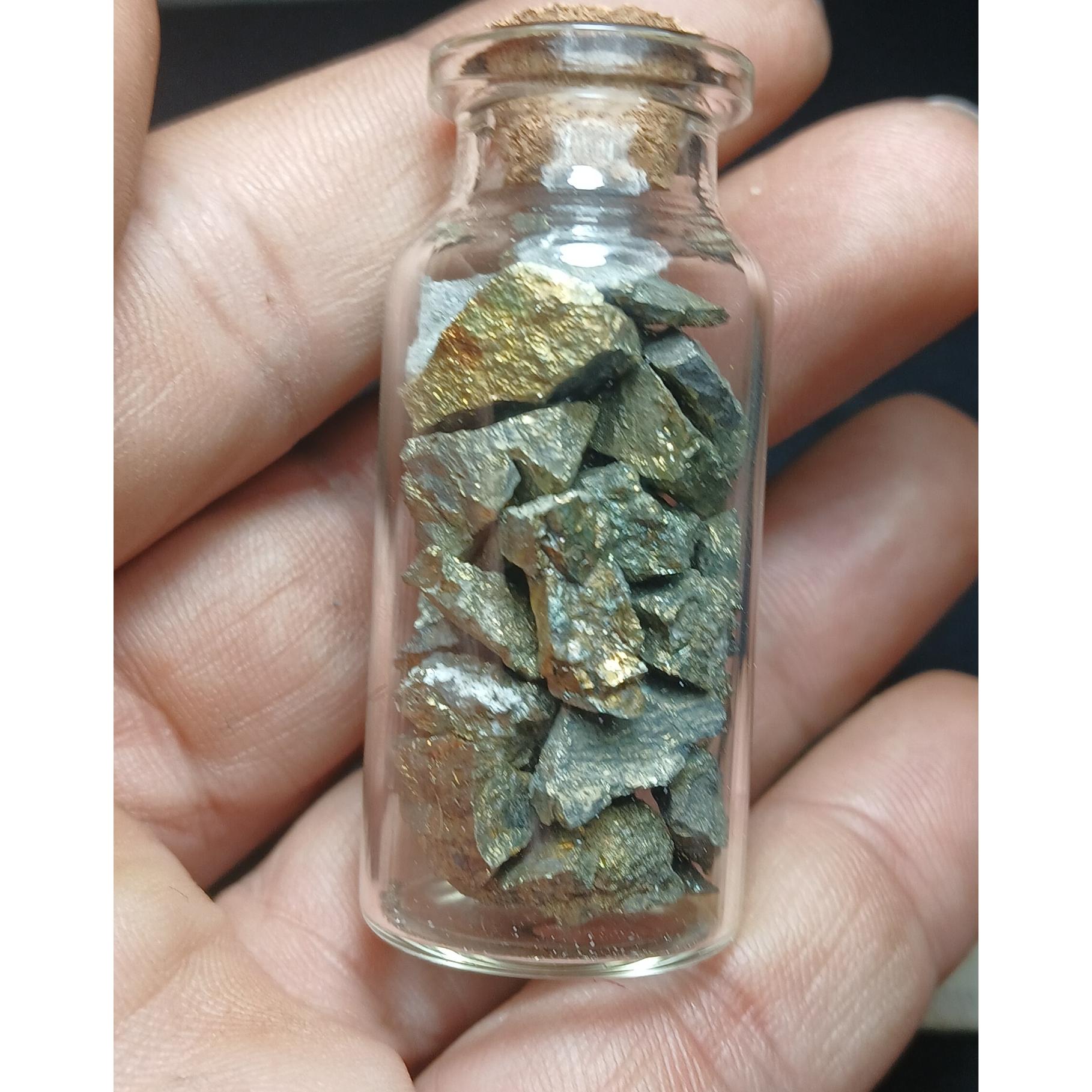 پک پیریت طلایی ابعادشیشه 5سانت