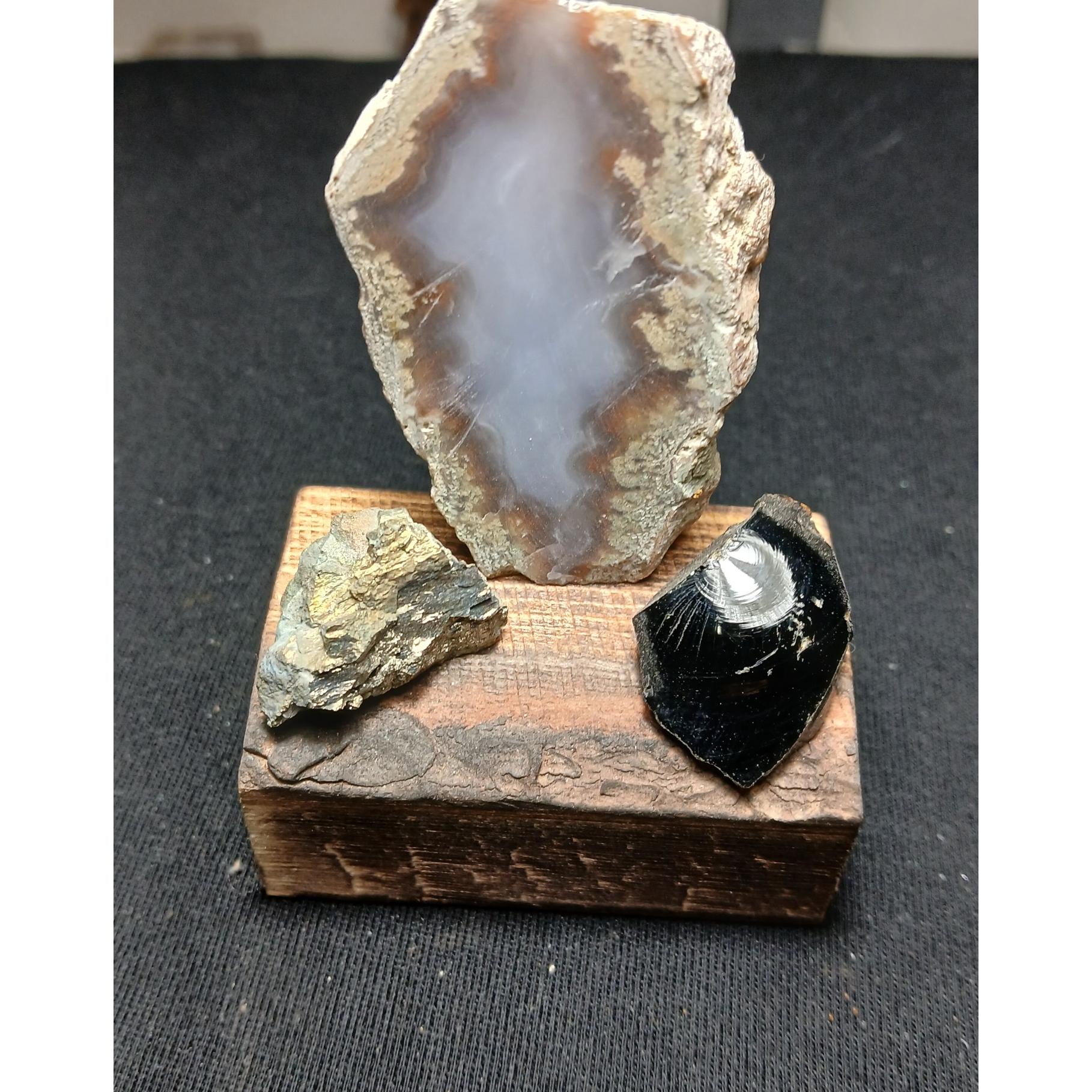 پک عقیق ،پیریت ،ابسیدین ابعاد8×4سانت