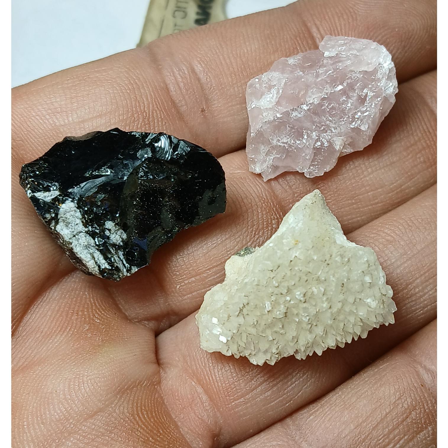 مجموع3عددی رزکوارتز ،ابسیدین،کلسیت کد305