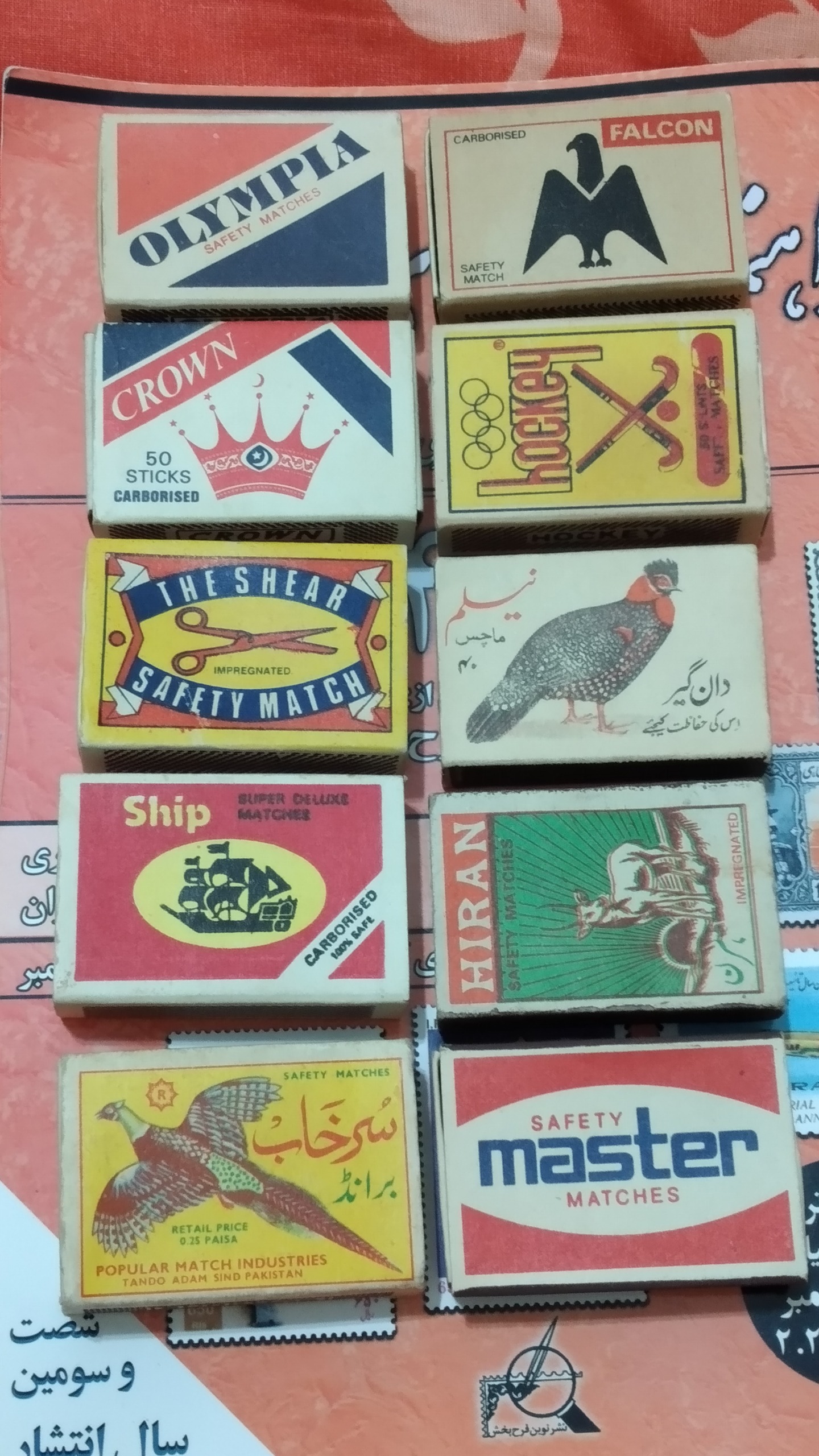 ده عدد کبریت قدیمی خارجی با خلال چوب اورجینال