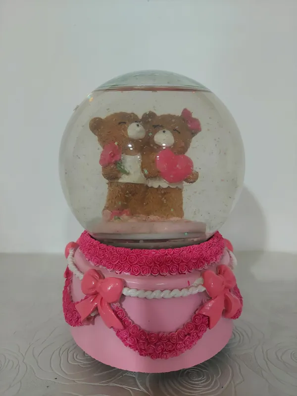 گوی موزیکال خرسی دوتایی برفی