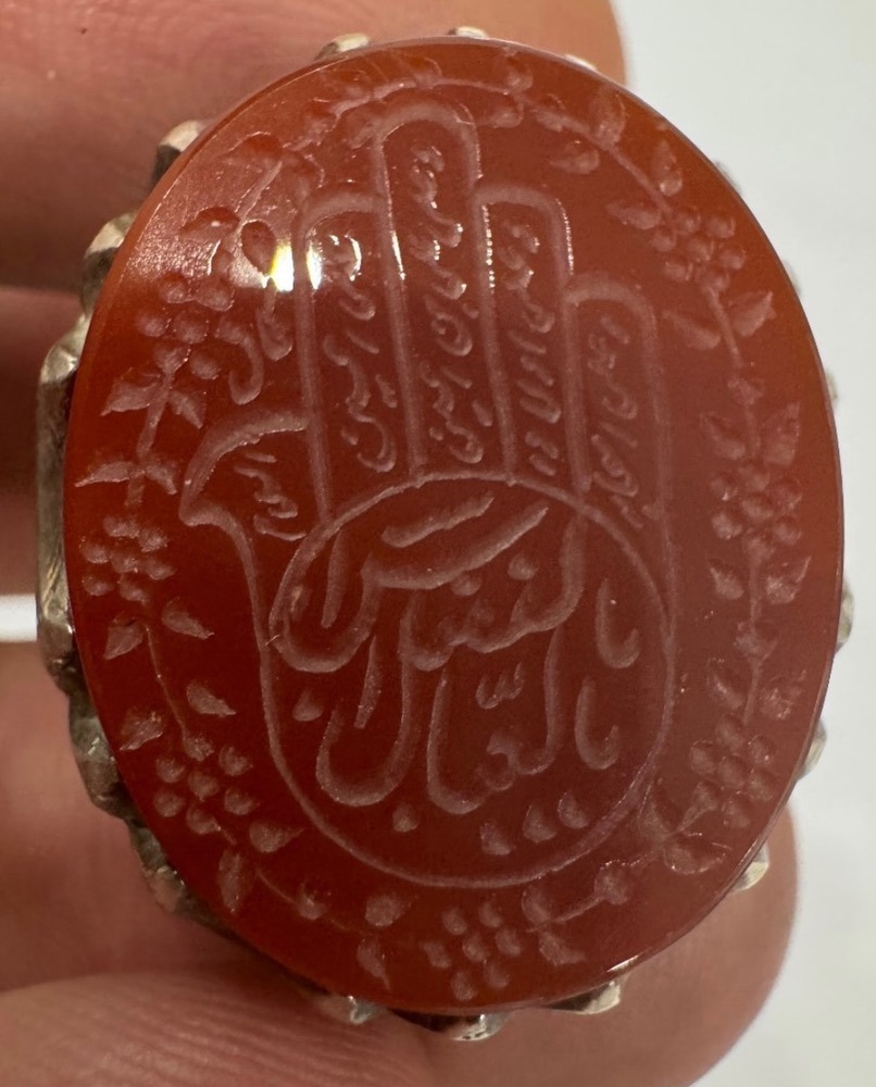 انگشتر عقیق یمنی کف العباس قدیمی