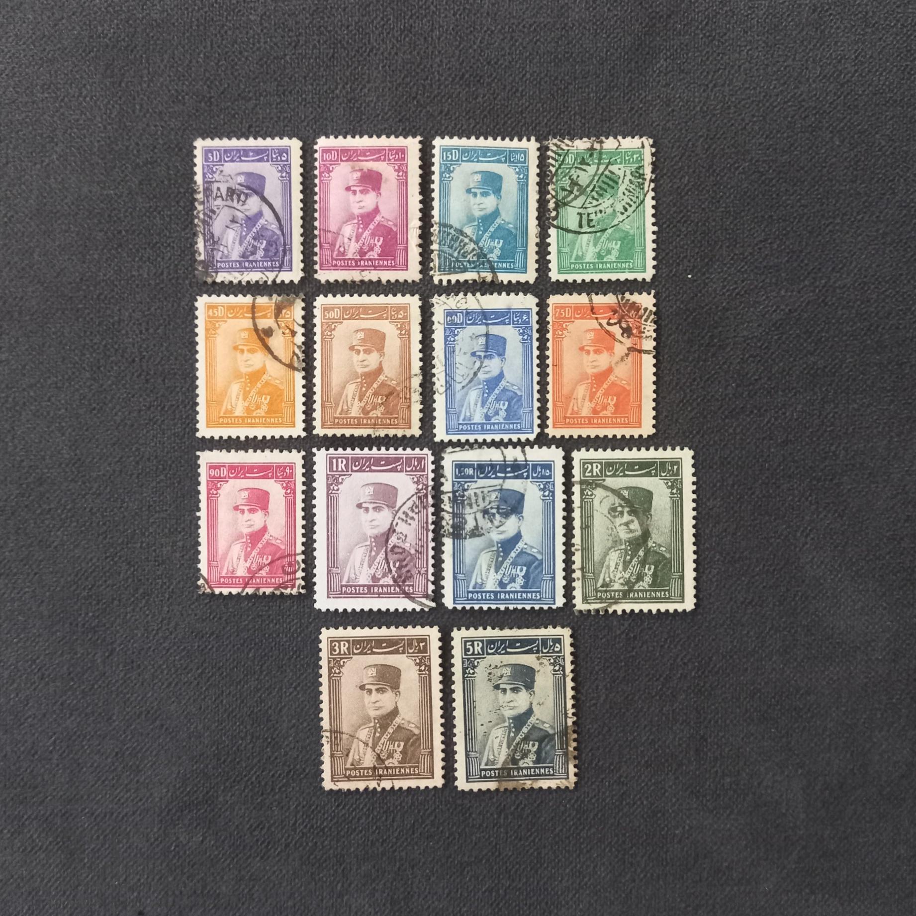 تمبر سری کامل باطله ستونی ک 1/800