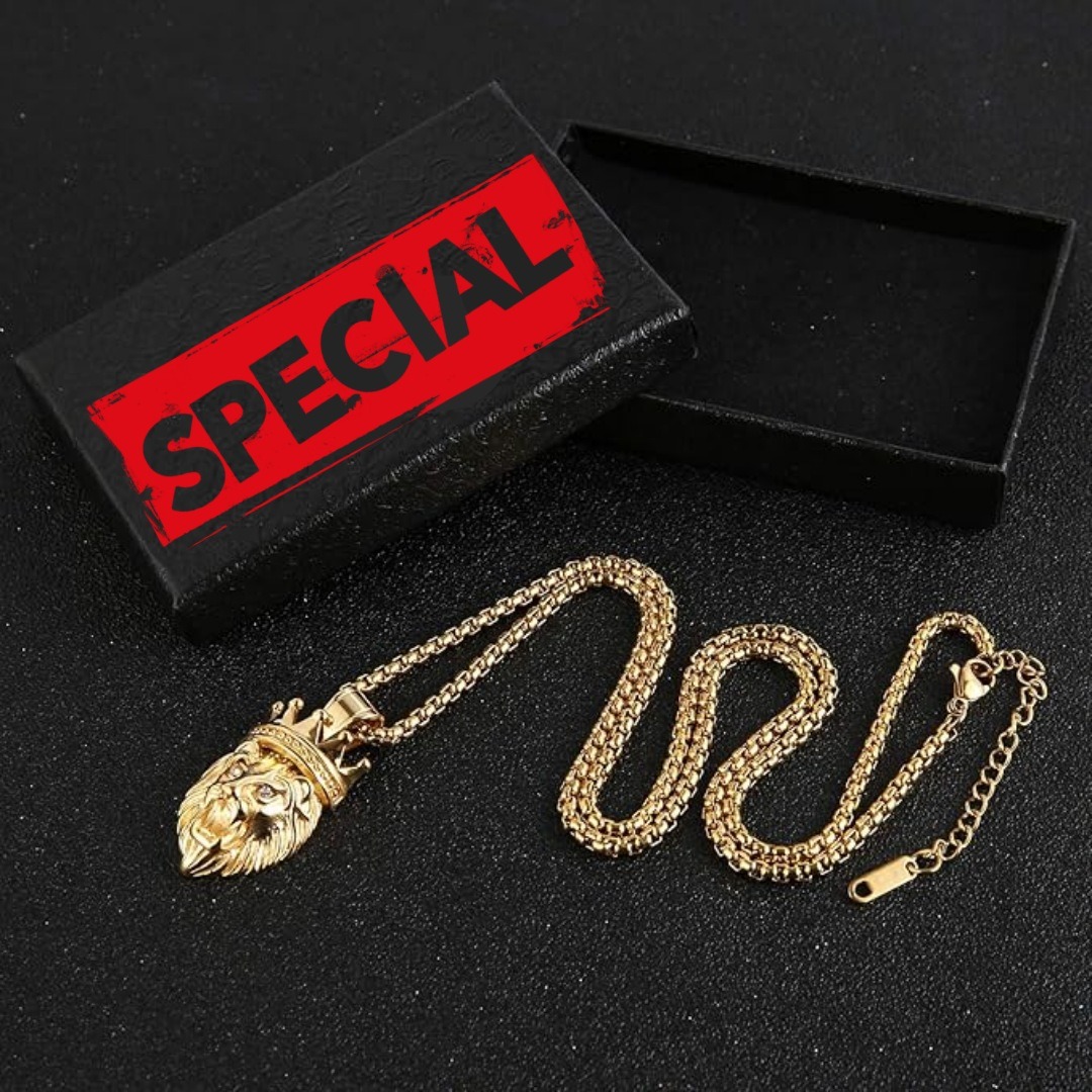 گردنبند سلطنتی شیر روکش طلا