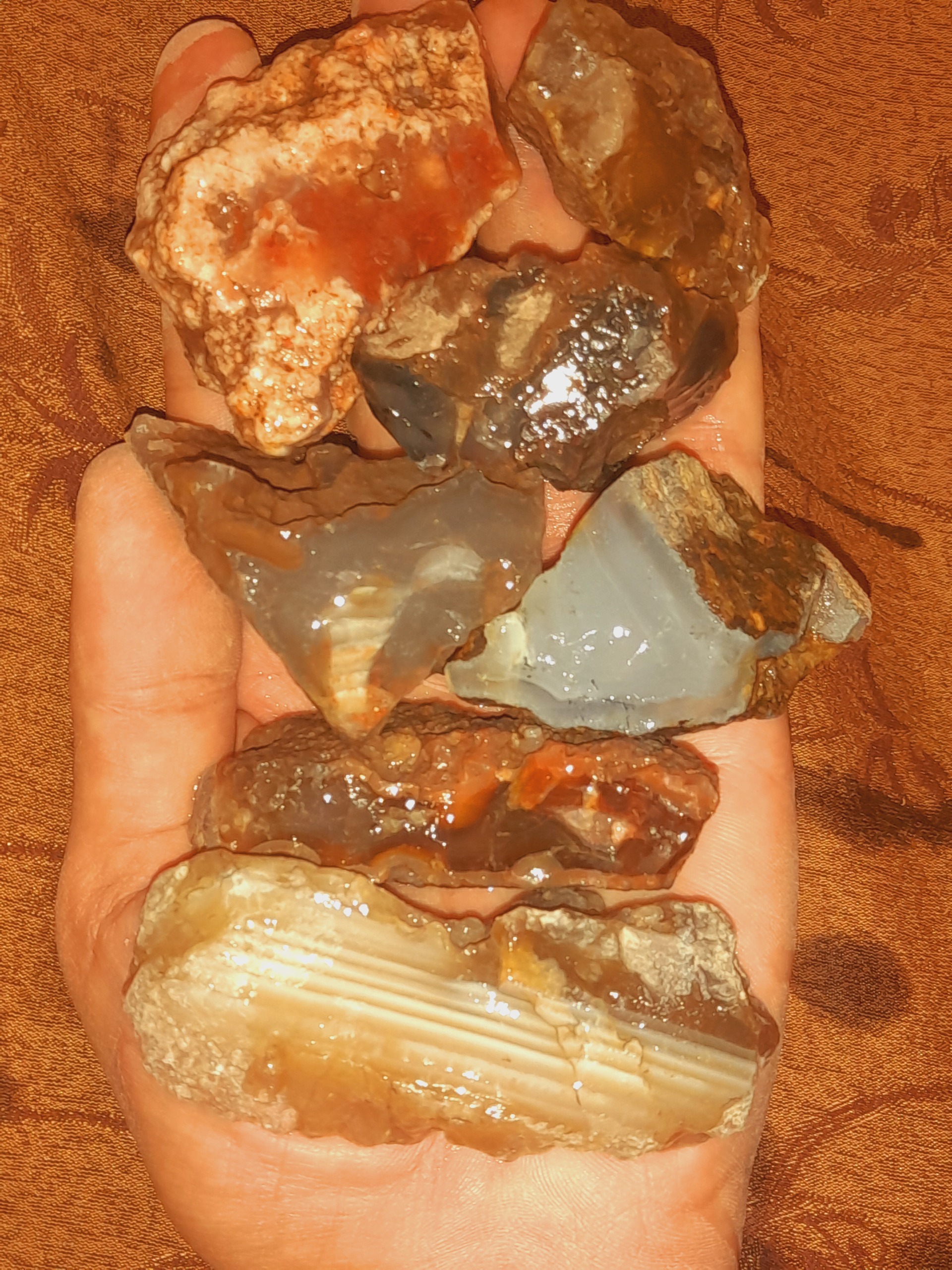 پک راف عقیق رنگی هفت قطعه ای