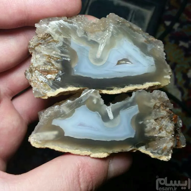 جفت اسلایس عقیق مصور به شتر نشسته