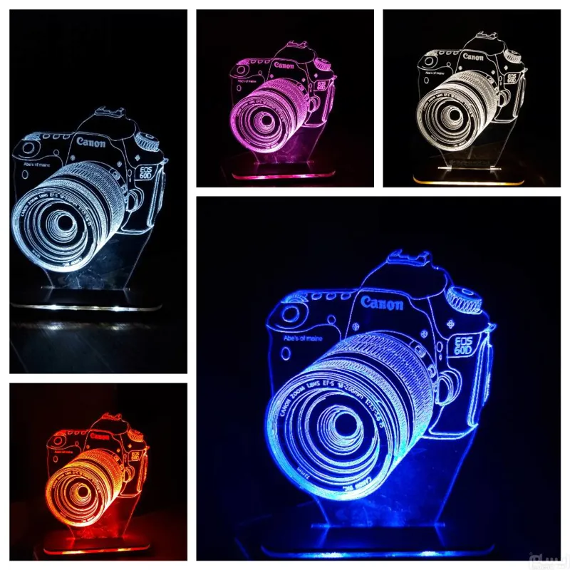 چراغ خواب سه بعدی طرح دوربین عکاسی