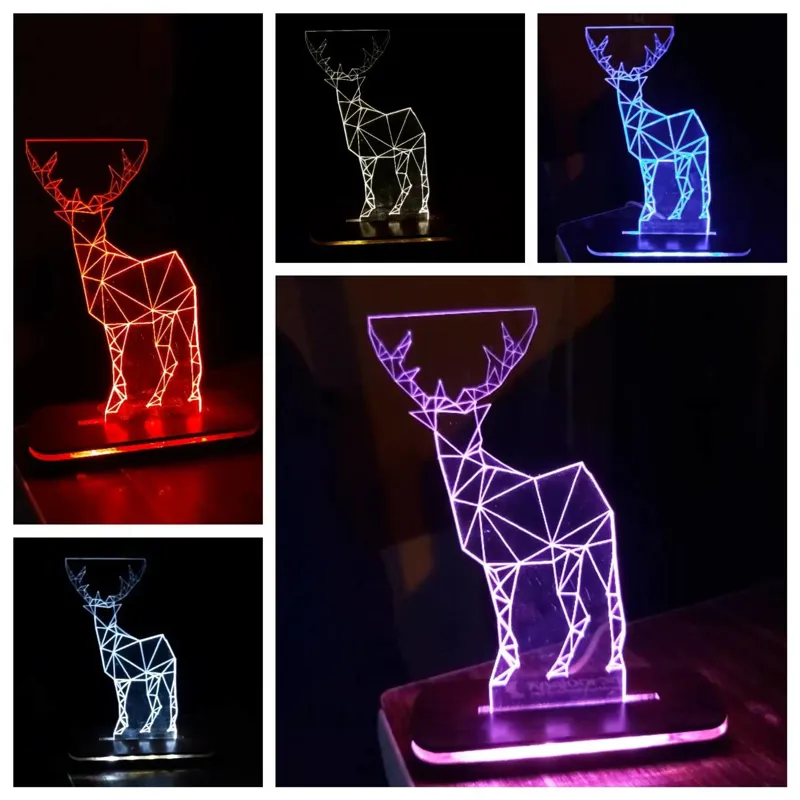 بالبینگ چراغ خواب سه بعدی طرح گوزن