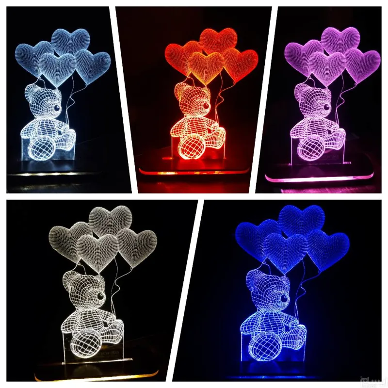 بالبینگ چراغ خواب سه بعدی خرس ولنتاین