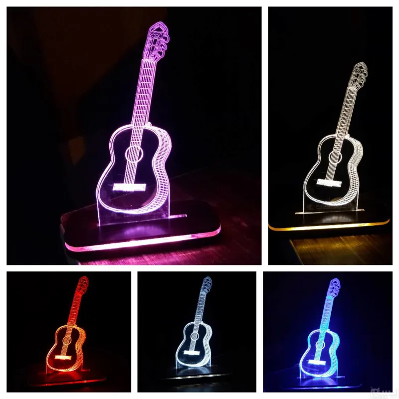 چراغ خواب سه بعدی طرح گیتار