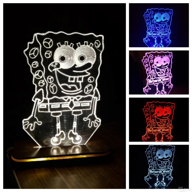 آباژور و چراغ خواب طرح باب اسفنجی