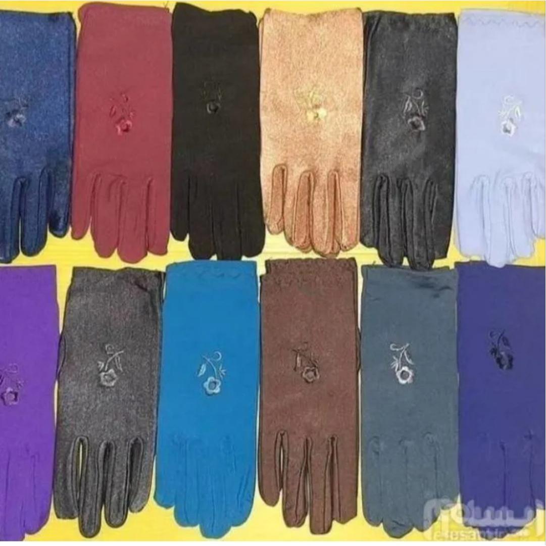دستکش زنانه طرح گلدوزی