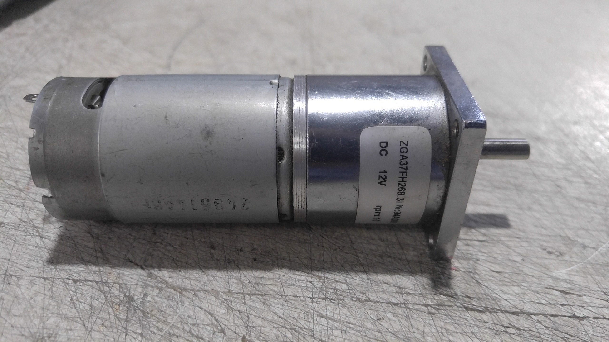 موتور دی سی گیربکس دار ZGA37FH (12V 10RPM)