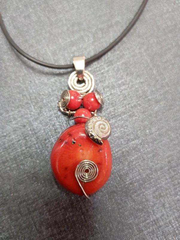 گردنبند نقره مرجان