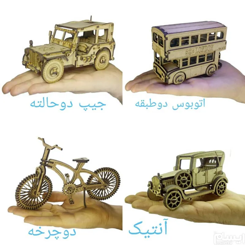 ماکت پازل سه بعدی چوبی مجموعه 4 عددی
