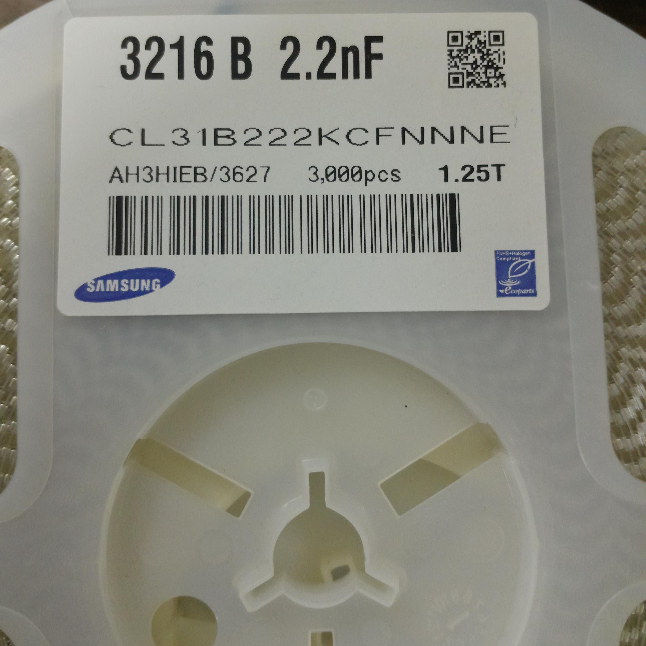 خازن 2.2 نانوفاراد 100 ولت پکیج 1206